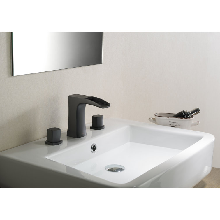 dCOR design Cascade Stufurhome Widespread Bathroom Faucet with Drain